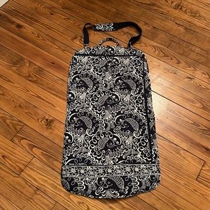 Vera Bradley Hanging Bag for clothes in Navy & White  Twirly Birds pattern